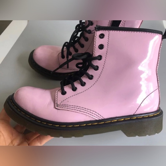 Dr. Martens Junior 1460 Patent Leather Boots Pink Size: US 4M 5L EUR 36 - Picture 7 of 12